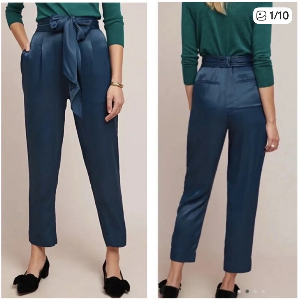 Anthropologie satin tie pants, 2